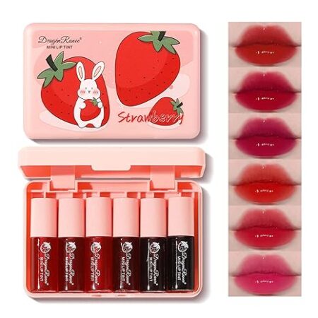 Eakroo 6 Colors Lip Tint Stain Mini Liquid Lipstick, Korean Lip Gloss Moisturizing Natural