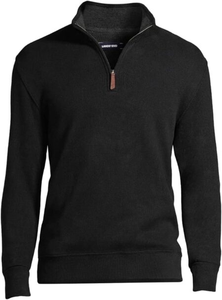 Lands' End Men's Bedford Rib Quarter Zip Sweater