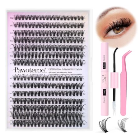 Pawotence Lash Extension Kit DIY 280pcs Lash Clusters Eyelash Extension Kit