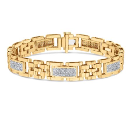 Reeds Men's Yellow Gold Diamond Link Bracelet